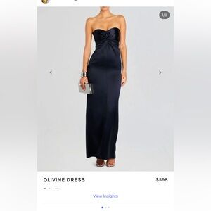 Retrofete Midnight Blue Strapless Maxi Dress